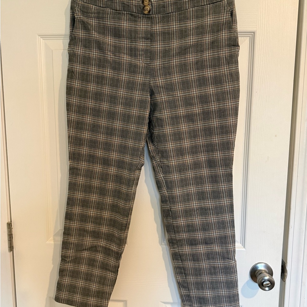 Jules & Leopold Blue, Black, Khaki, and White Plaid Trousers
